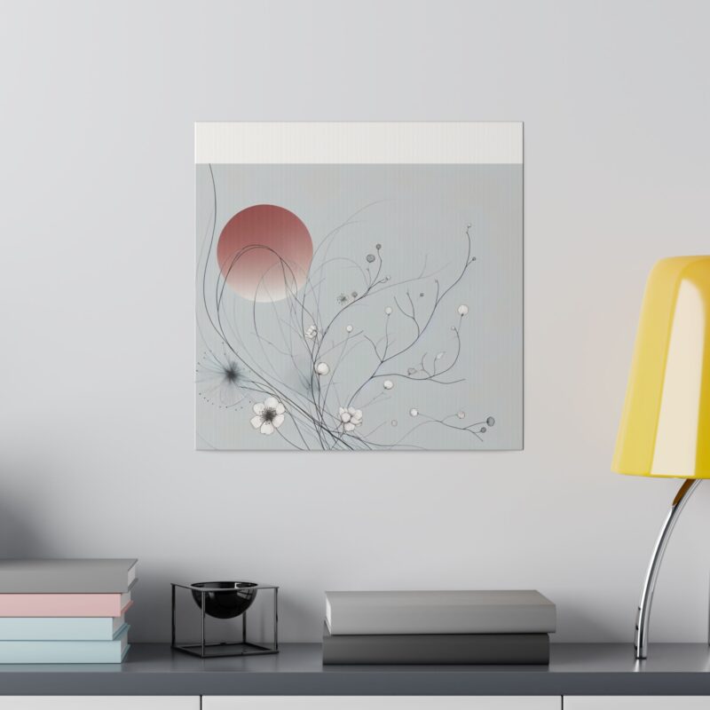 Serenity in Bloom: Japanese Floral Abstract Wall Art - Image 44