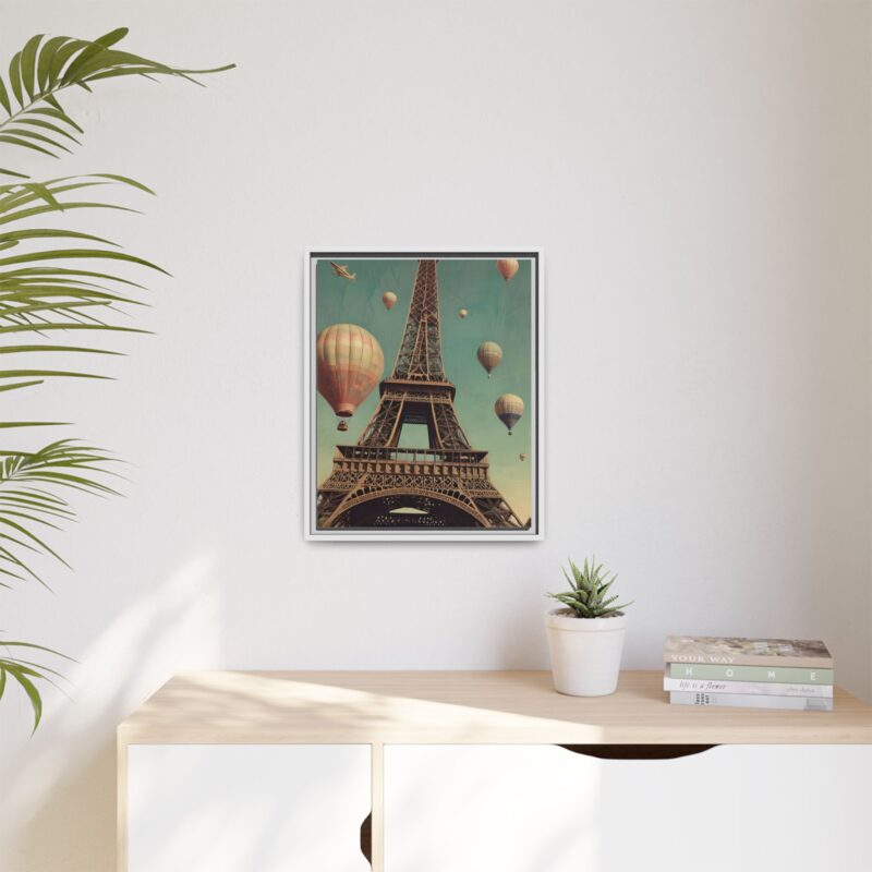 Vintage Paris Travel Canvas art with Hot Air Balloons and Street Lamps - Image 65