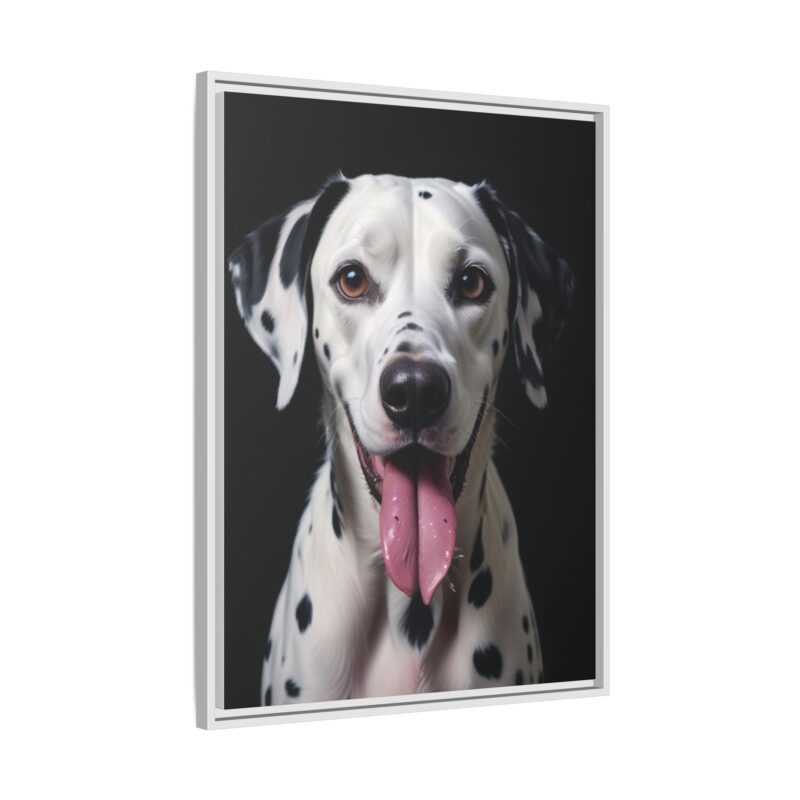Canvas Art print features a detailed oil painting of a Dalmatian dog with a playful pink tongue sticking out - Image 79
