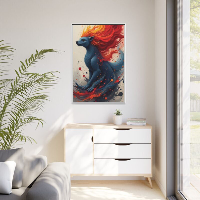 Matte Canvas, Framed  Joyful Chaos: Vibrant Colors and Energetic Expression of Happiness - Image 117