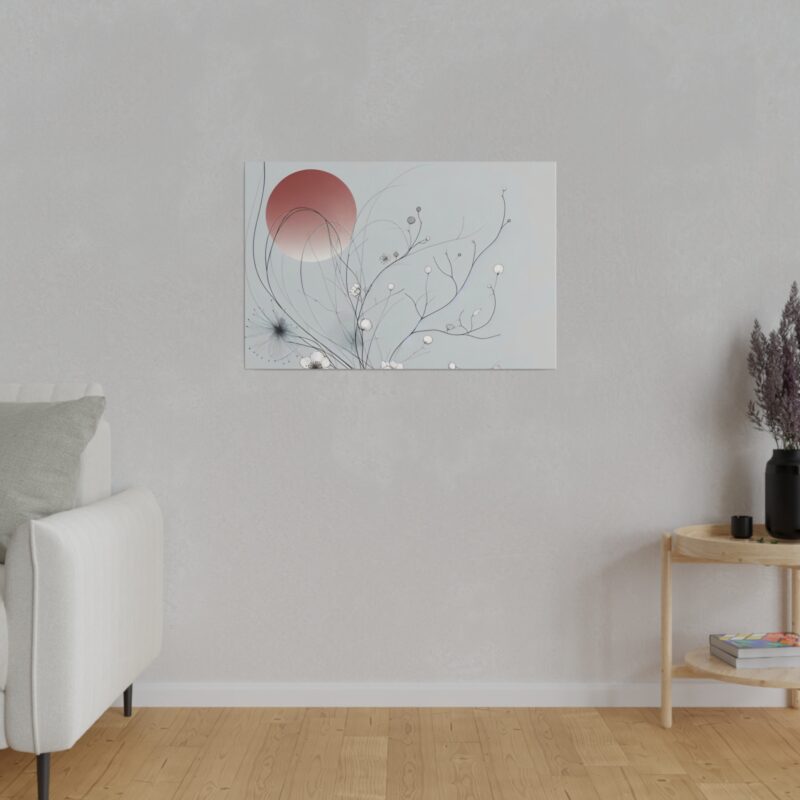 Serenity in Bloom: Japanese Floral Abstract Wall Art - Image 3