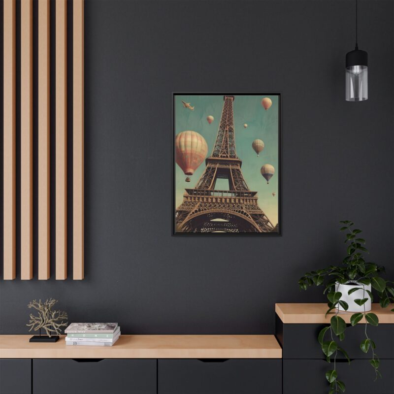 Vintage Paris Travel Canvas art with Hot Air Balloons and Street Lamps - Image 28
