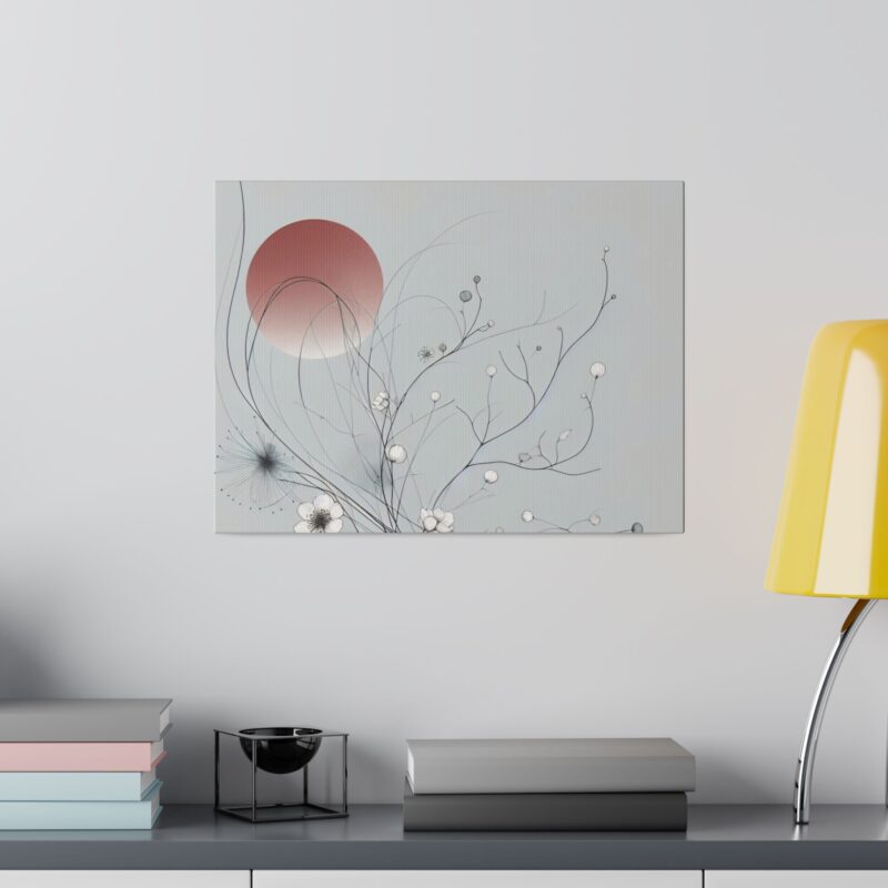 Serenity in Bloom: Japanese Floral Abstract Wall Art - Image 16