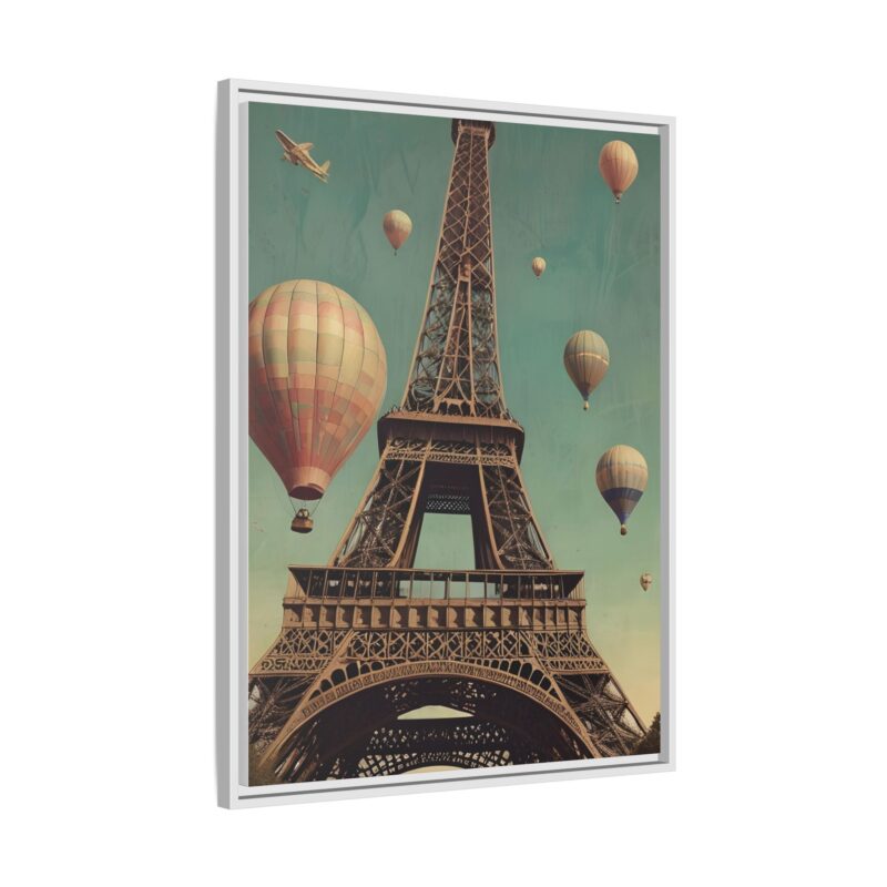 Vintage Paris Travel Canvas art with Hot Air Balloons and Street Lamps - Image 91
