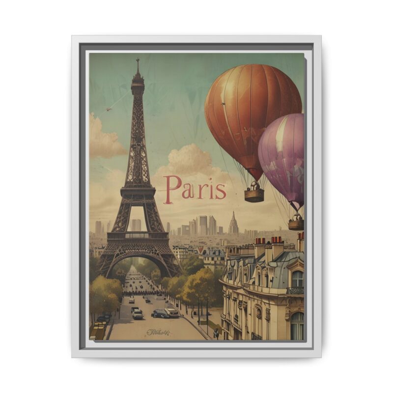 Pastel Eiffel Tower Travel canvas art of Nouveau Typography - Image 61
