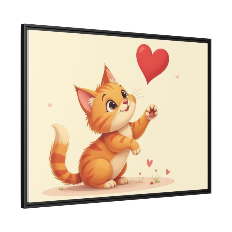 Canvas Print Wall Art - Cartoon Cat Paw Reaching Heart - Image 3