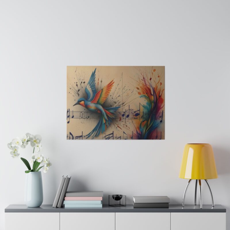 Canvas Wall Art - Minimalist Bird and Music Art: Perfect for Nature Lovers - Image 17
