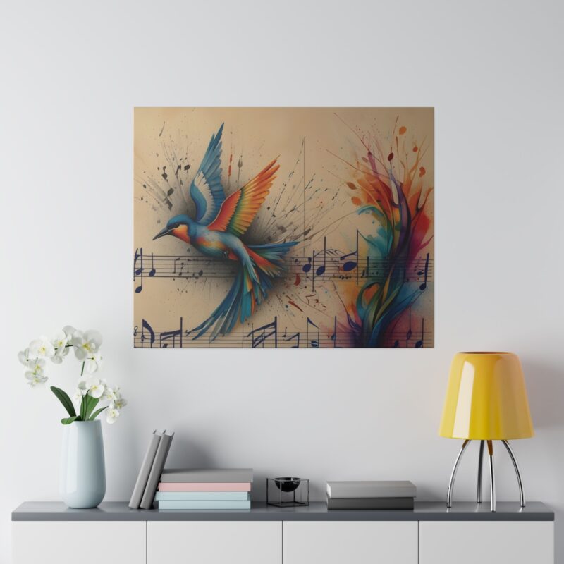 Canvas Wall Art - Minimalist Bird and Music Art: Perfect for Nature Lovers - Image 65