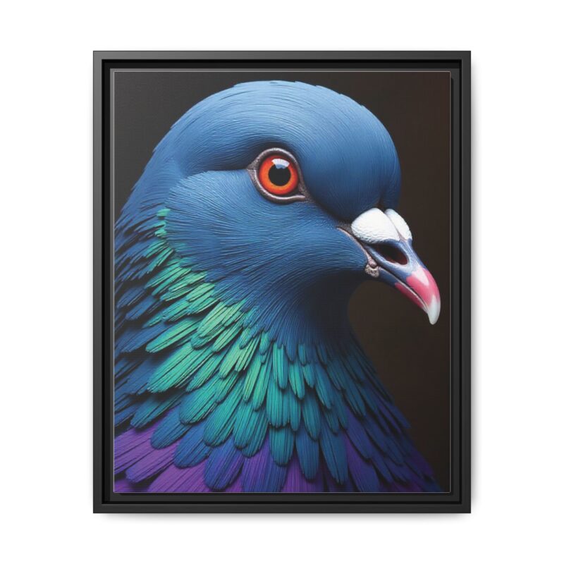 Canvas Print featuring a close-up portrait of a colorful pigeon - Image 18