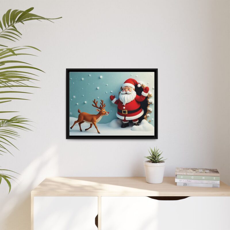 Canvas Wall Art 3D Santa Claus & Reindeer Illusion - Image 24