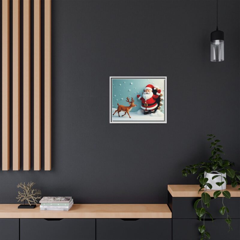 Canvas Wall Art 3D Santa Claus & Reindeer Illusion - Image 65