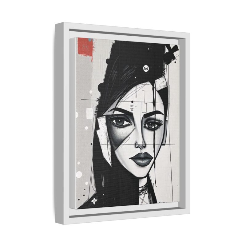 Canvas Art on An elegant and modern black-and-white abstract portrait - Image 35
