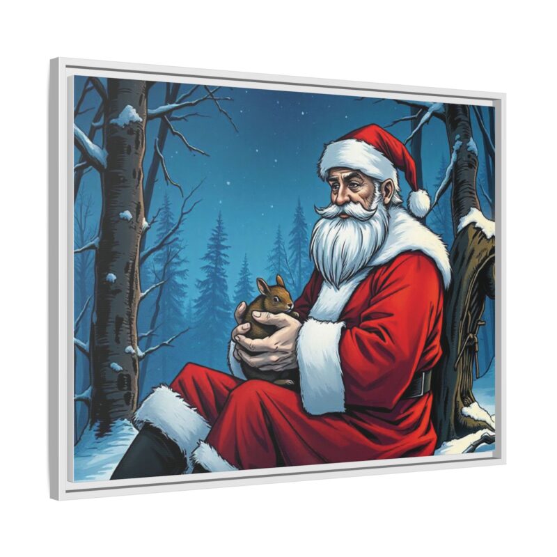 Canvas Art of Santa's Gentle Moment in the Snowy Woods - Image 102