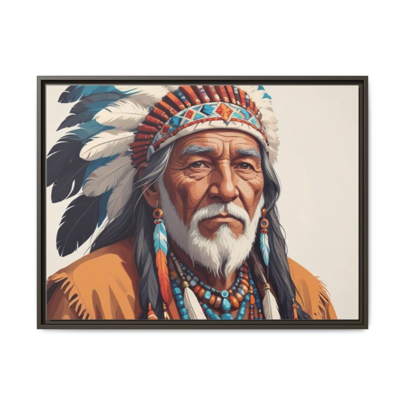 Matte Canvas, Framed elderly Native American man - Image 90