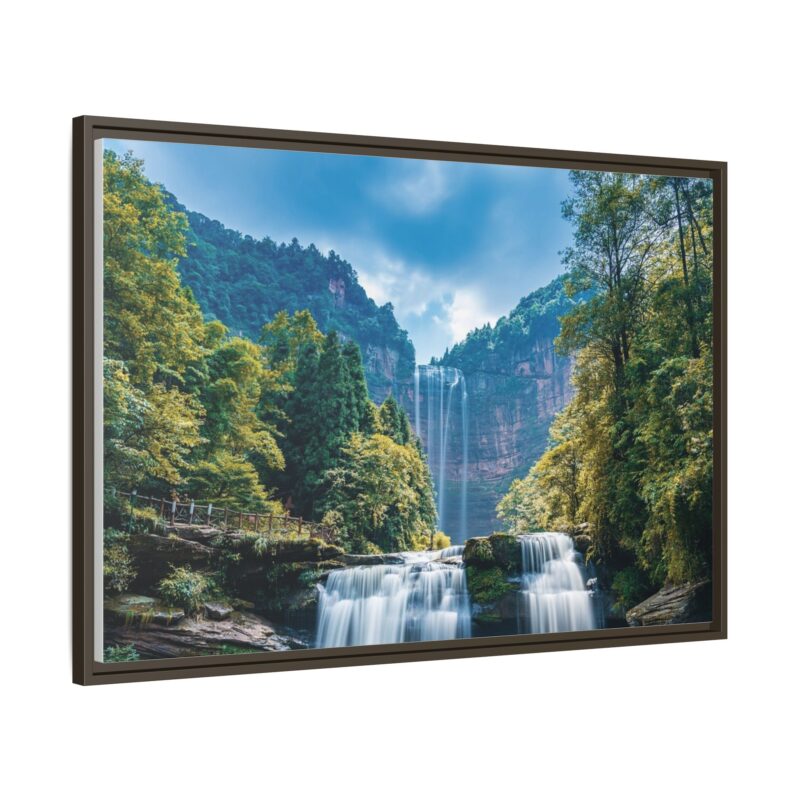Canvas Wall Art - Waterfall Mountain Landscape - Image 98