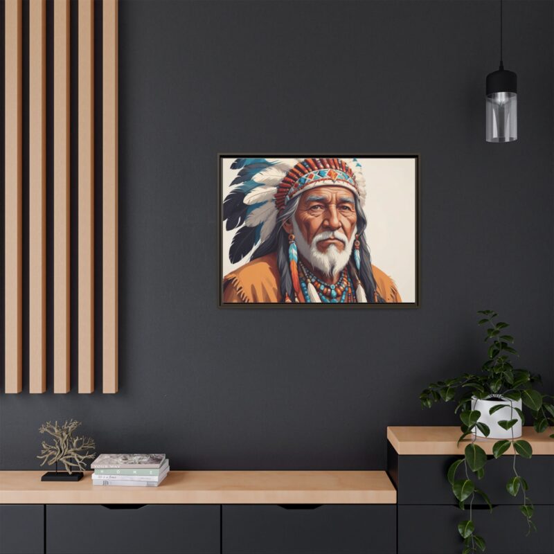 Matte Canvas, Framed elderly Native American man - Image 89