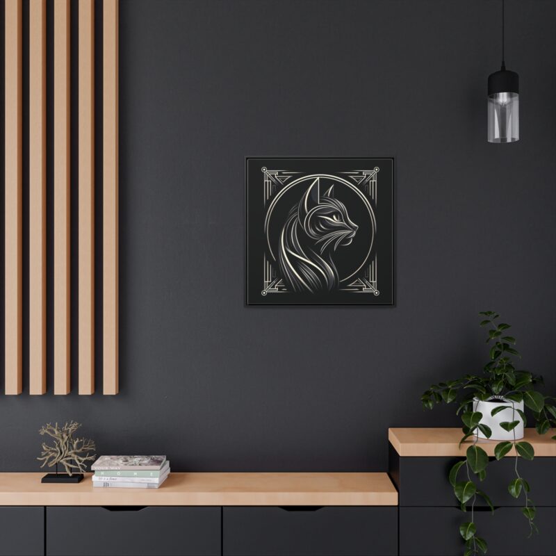 Sophisticated Black Cat in Art Deco Style - Elegant Metallic Wall Art - Image 35