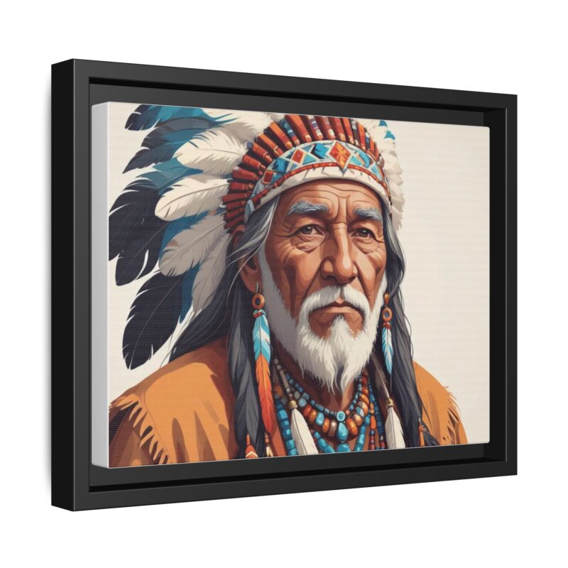 Matte Canvas, Framed elderly Native American man - Image 7