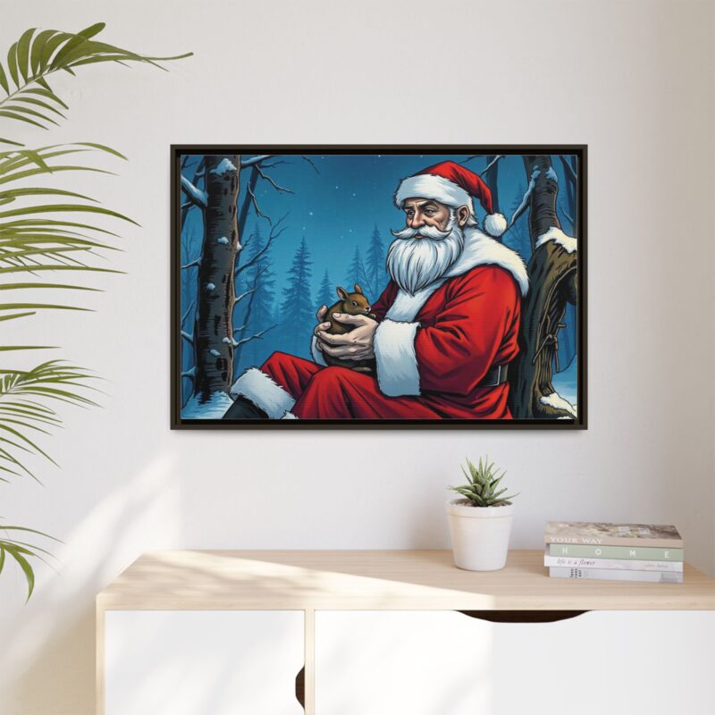 Canvas Art of Santa's Gentle Moment in the Snowy Woods - Image 99