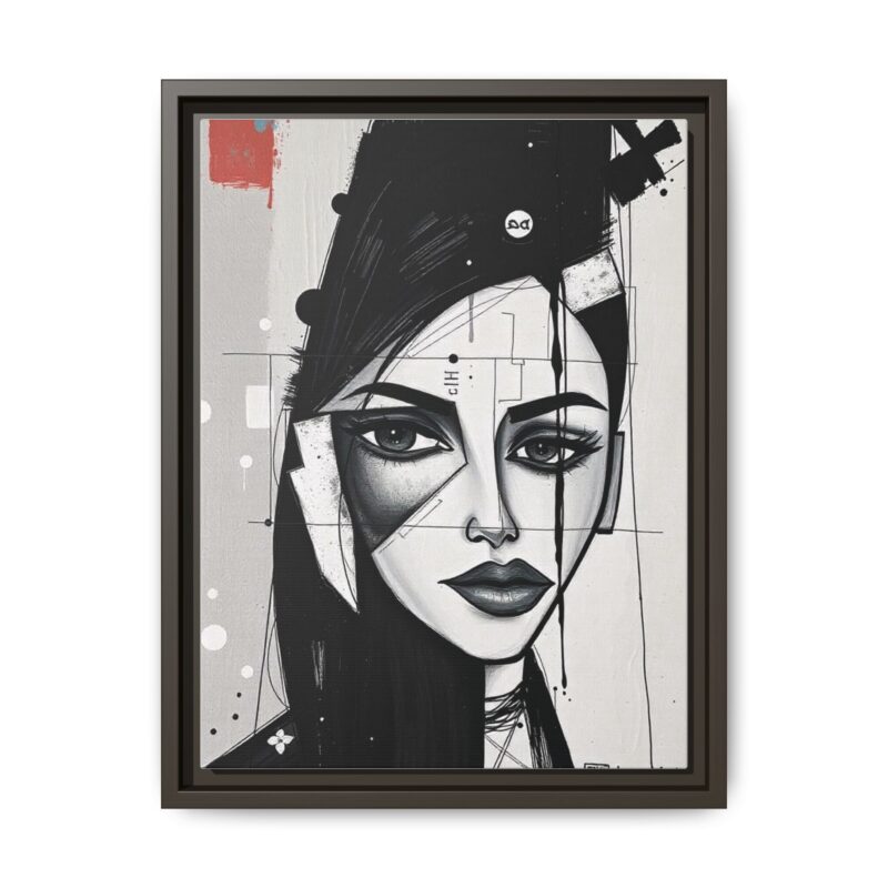 Canvas Art on An elegant and modern black-and-white abstract portrait - Image 46
