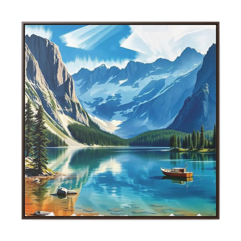 Canvas Wrap Mountain Lake Wall Art - Image 45