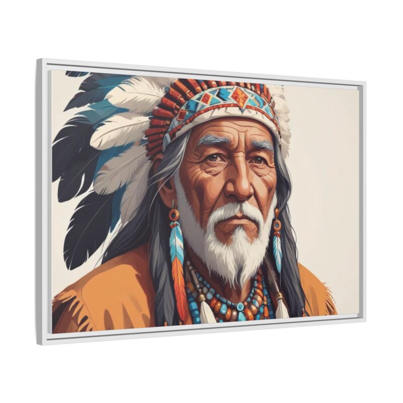 Matte Canvas, Framed elderly Native American man - Image 103