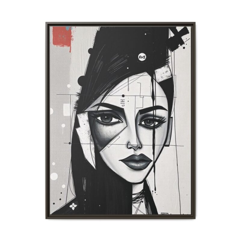 Canvas Art on An elegant and modern black-and-white abstract portrait - Image 78