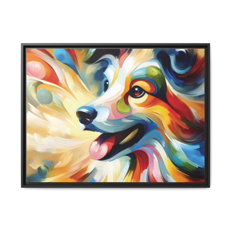 Matte Canvas, Framed Colorful Abstract Dog Canvas Art for Modern Wall Decor - Image 29