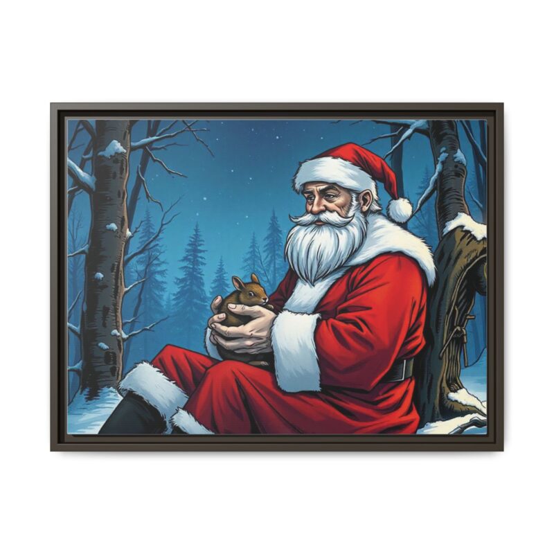 Canvas Art of Santa's Gentle Moment in the Snowy Woods - Image 74