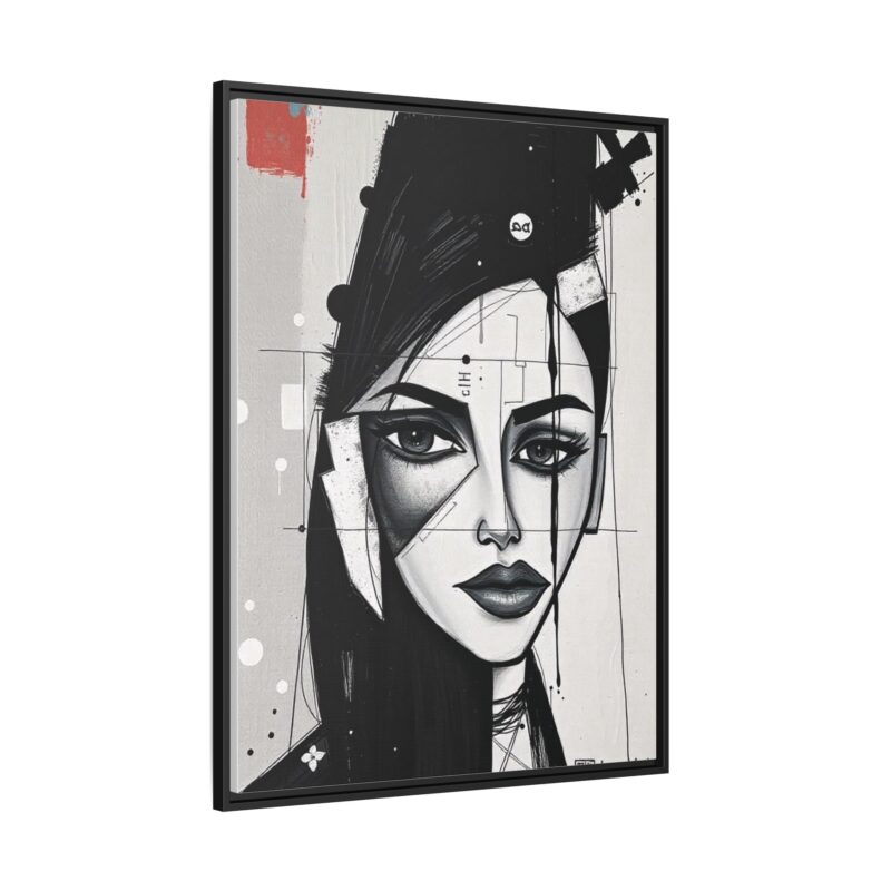 Canvas Art on An elegant and modern black-and-white abstract portrait - Image 3