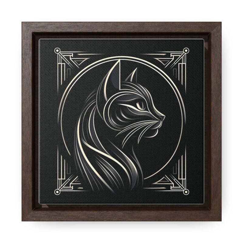 Sophisticated Black Cat in Art Deco Style - Elegant Metallic Wall Art - Image 7