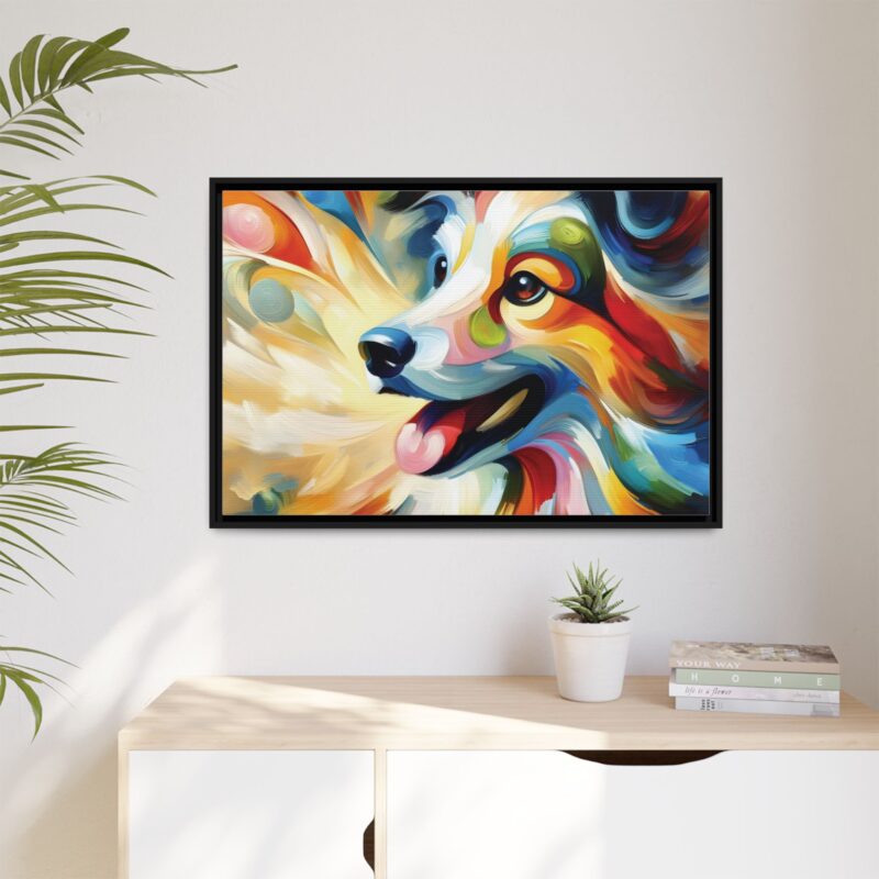 Matte Canvas, Framed Colorful Abstract Dog Canvas Art for Modern Wall Decor - Image 35