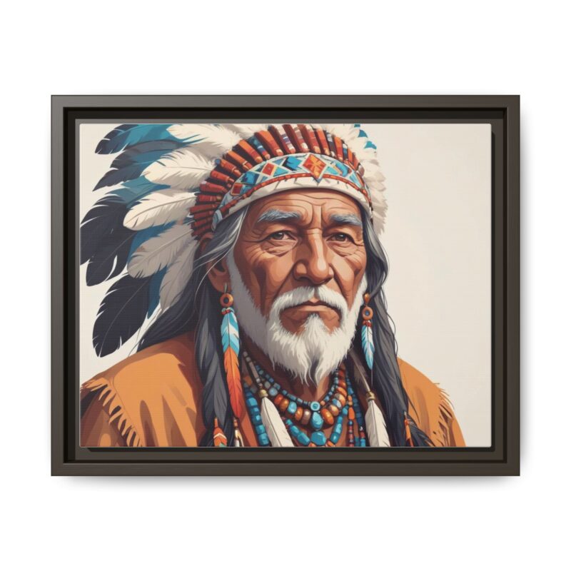 Matte Canvas, Framed elderly Native American man - Image 50