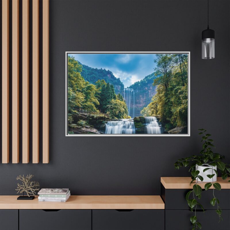 Canvas Wall Art - Waterfall Mountain Landscape - Image 117
