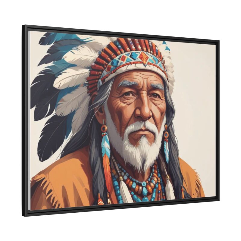 Matte Canvas, Framed elderly Native American man - Image 39