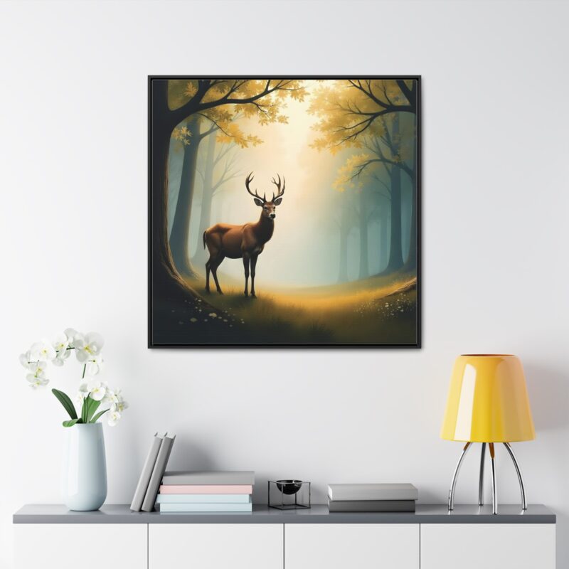 Canvas Wraps - Graceful Deer in Misty Forest Wall Art - Image 44