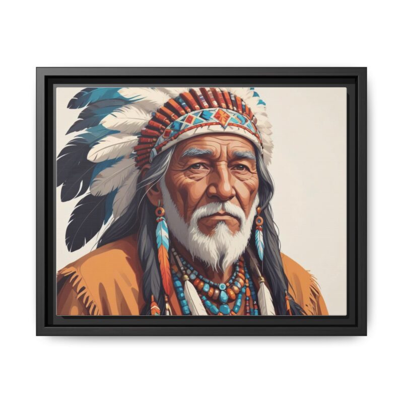 Matte Canvas, Framed elderly Native American man - Image 10