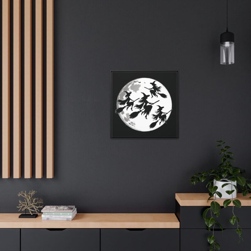 Canvas Wraps - Elegant Witch Silhouettes on Broomsticks Halloween Wall Art - Image 36
