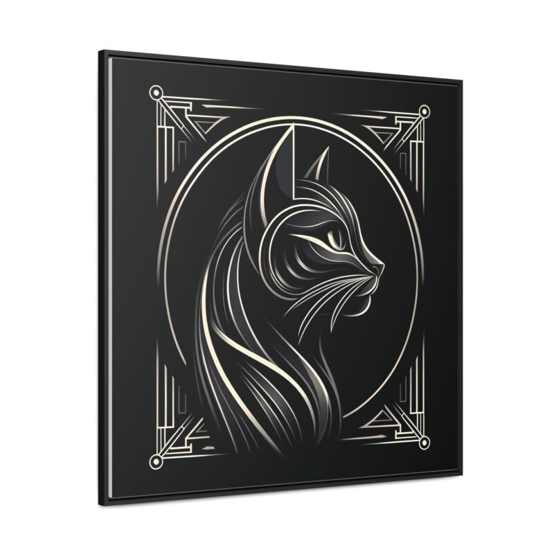 Sophisticated Black Cat in Art Deco Style - Elegant Metallic Wall Art - Image 3