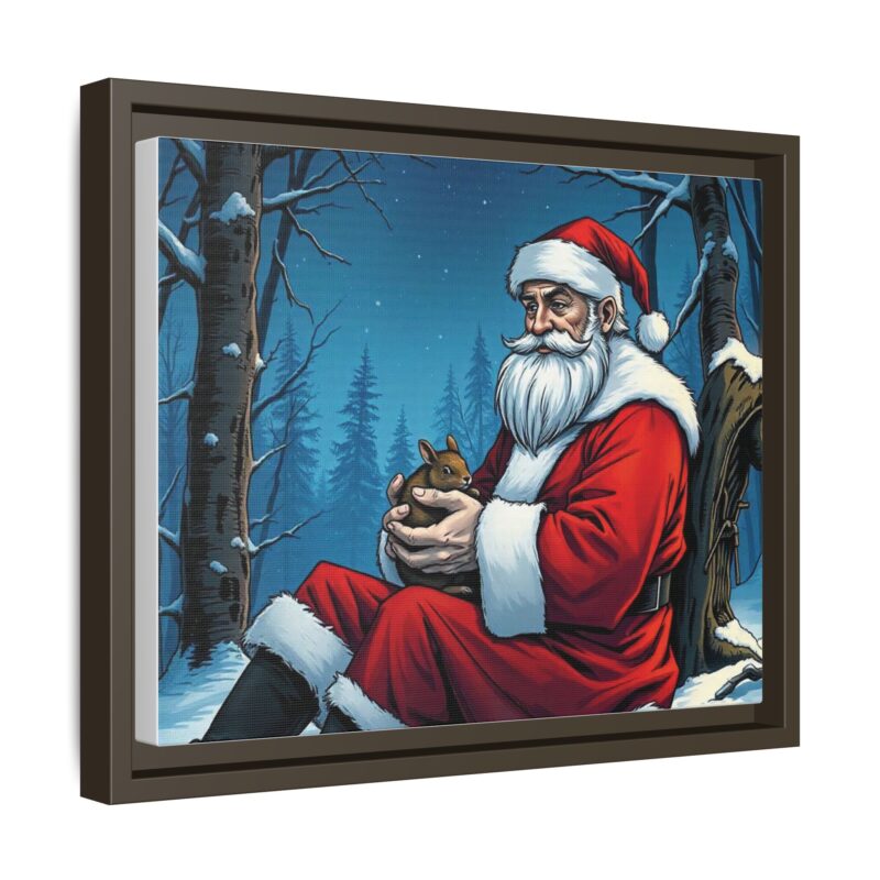 Canvas Art of Santa's Gentle Moment in the Snowy Woods - Image 51