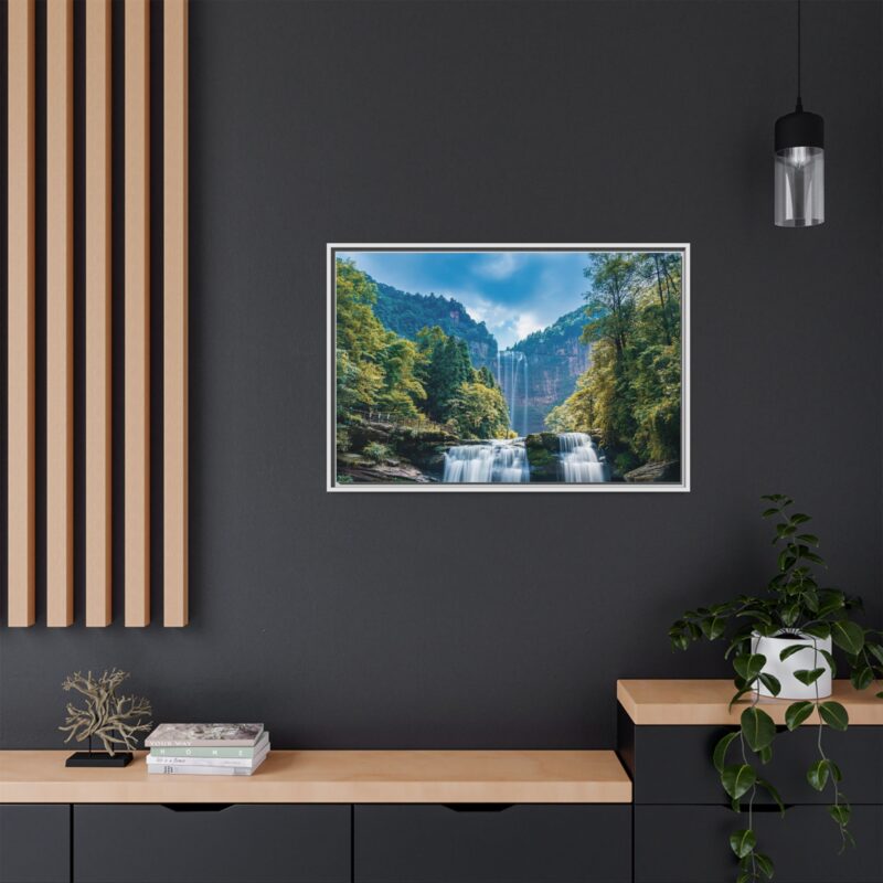 Canvas Wall Art - Waterfall Mountain Landscape - Image 100