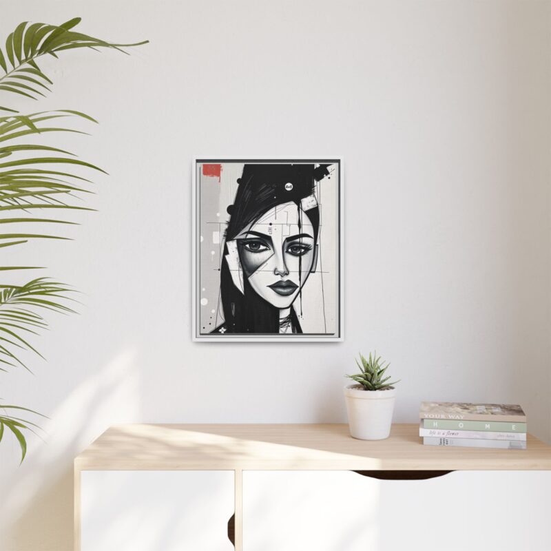 Canvas Art on An elegant and modern black-and-white abstract portrait - Image 60