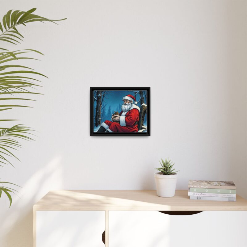 Canvas Art of Santa's Gentle Moment in the Snowy Woods - Image 12