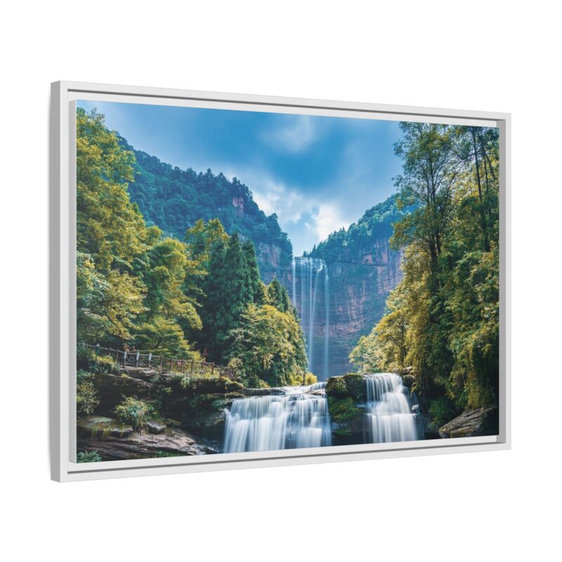 Canvas Wall Art - Waterfall Mountain Landscape - Image 87