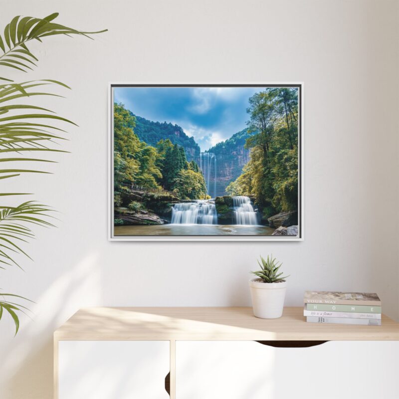 Canvas Wall Art - Waterfall Mountain Landscape - Image 132