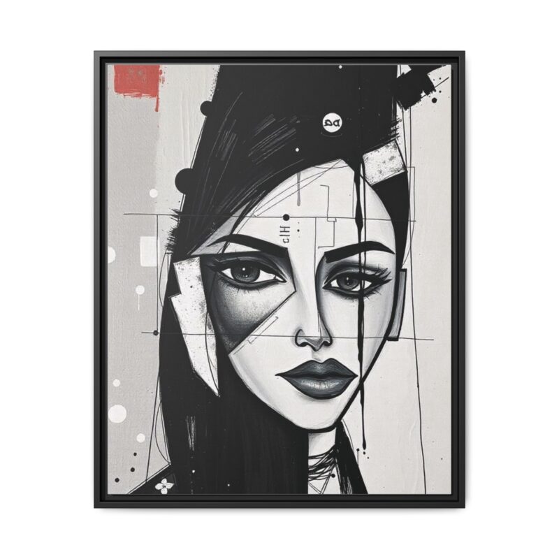 Canvas Art on An elegant and modern black-and-white abstract portrait - Image 86