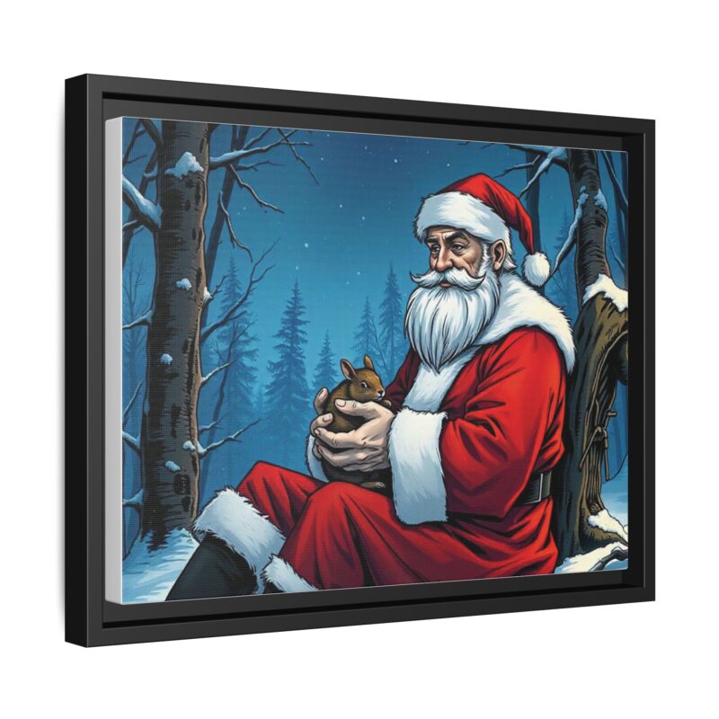 Canvas Art of Santa's Gentle Moment in the Snowy Woods - Image 15