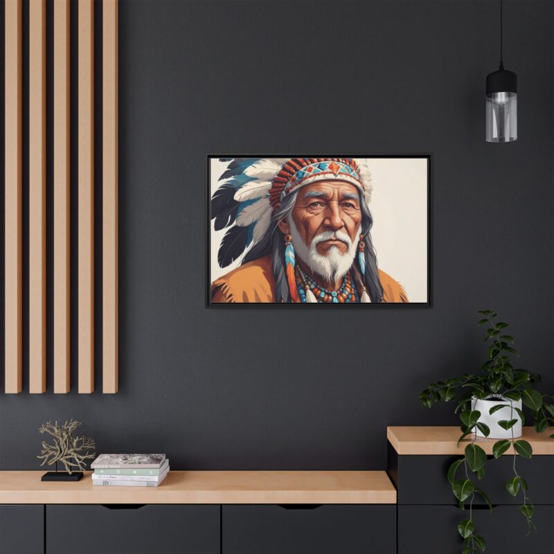 Matte Canvas, Framed elderly Native American man - Image 33