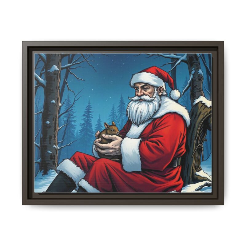 Canvas Art of Santa's Gentle Moment in the Snowy Woods - Image 50