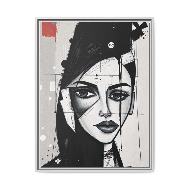 Canvas Art on An elegant and modern black-and-white abstract portrait - Image 74